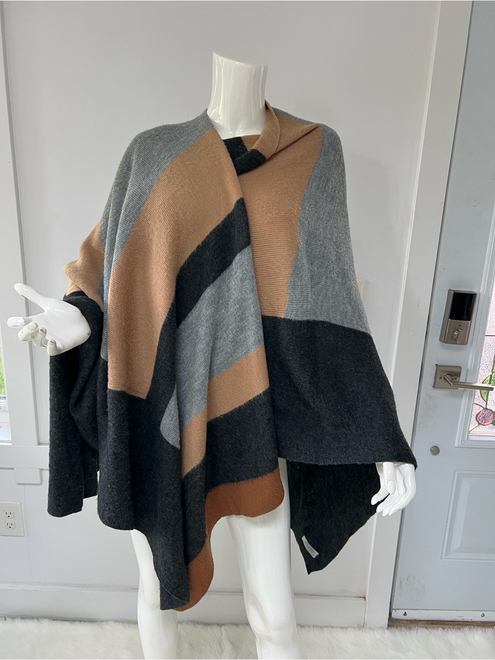 Boho Made in Italy Cape Poncho Cardigan,Western Wrap feminine one size